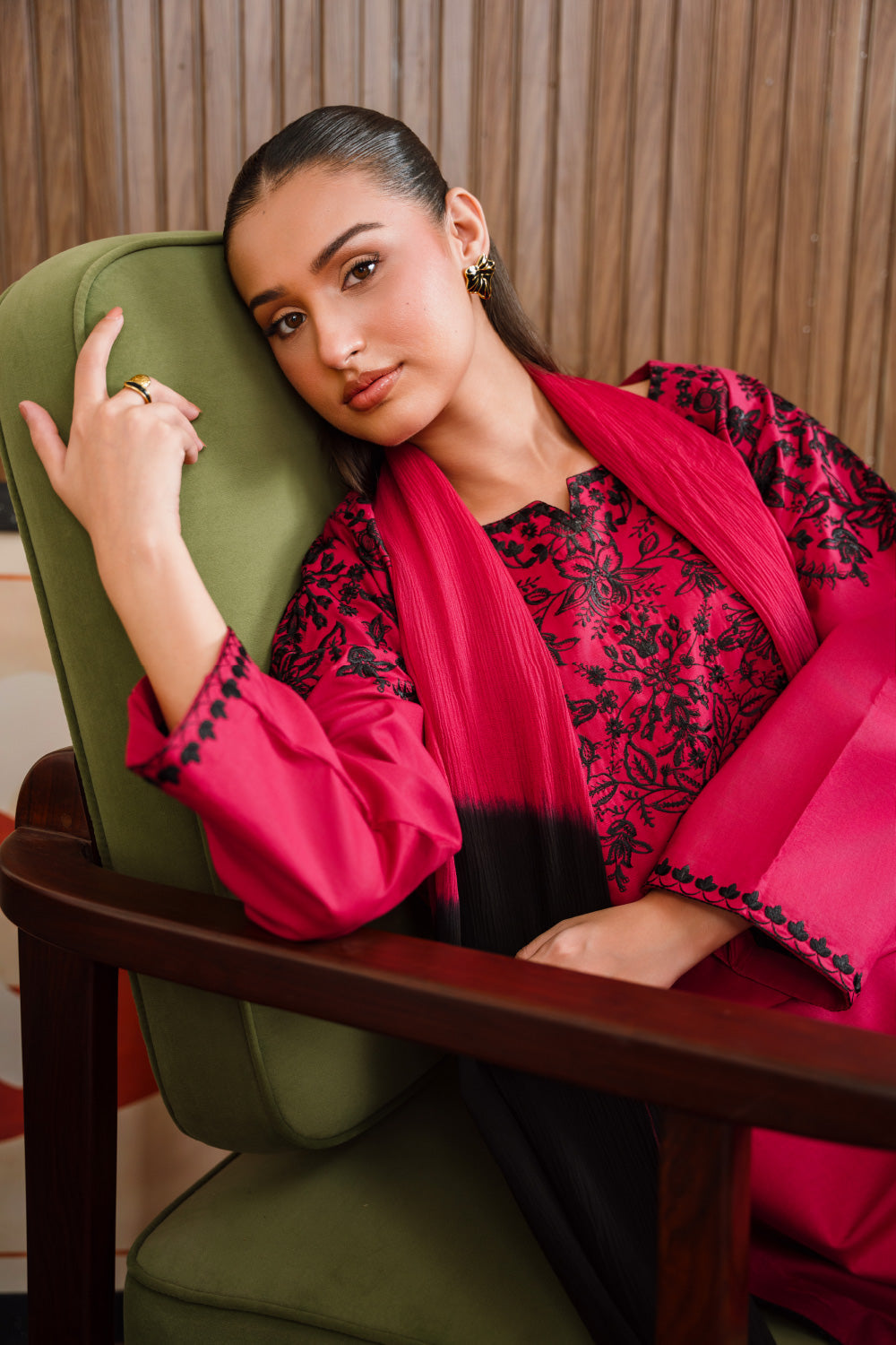 Fiora 3pc  Stitched Embroidered - LUNA 8003